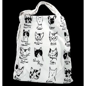 Cat Breeds Graphic Tote Bag Novelty Print‎ Cats CANVAS SHOULDER BAG